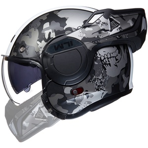 Nouveau <span class=keywords><strong>casque</strong></span> de <span class=keywords><strong>moto</strong></span> modulaire intégral vintage ILM en ABS pour adultes hommes, ATV, UTV, motoneige, avec mentonnière réversible à 180°, homologué DOT - Product Image 1