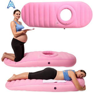 Tapis d'air gonflable confortable pliant portable flocage PVC soufflage d'air pour femme enceinte matelas de fitness yoga gravida - Product Image 3