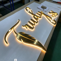 Lettres en acier inoxydable 3D, enseignes murales personnalisées rétroéclairées par LED, spécialement conçues pour les magasins commerciaux, les hôtels et la décoration d'entreprises