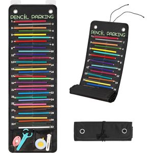 Organizador colgante de 32 bolsillos para lápices, soporte de pared portátil numerado para guardar artículos de papelería en el aula - Product Image 1