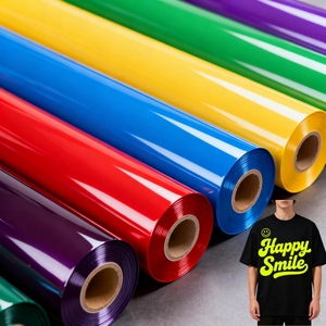 <span class=keywords><strong>Vinilo</strong></span> Termotransferible de Alta Calidad Coreana, Material PU HTV Brillante con Adhesivo, Rollos Flexibles para Camisetas - Product Image 1