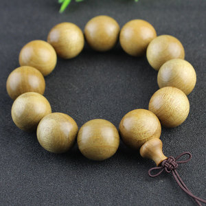 สร้อยข้อมือไม้ซีฉวนโกลเด้นนานมู 20 มม. 12 เม็ดกลมกลิ่นหอมธรรมชาติเครื่องประดับพิธีกรรมทางศาสนา - Product Image 2