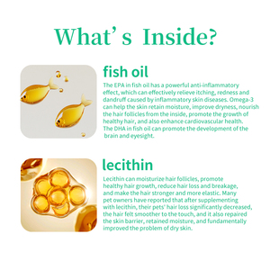 Compléments alimentaires pour chats et chiens - Huile de poisson de saumon oméga-3 en gummies - Santé du cerveau et des cheveux - Product Image 3