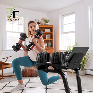 TTSPORTS Commercial Fitness Pesas Haltères réglables d'haltérophilie 24kg 90lbs 40 <span class=keywords><strong>Kg</strong></span> Ensemble d'haltères en livres - Product Image 6