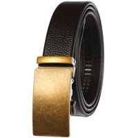 Ceinture en cuir bleu marine LY25-0711-1, ceinture automatique à boucle pour hommes, pour costumes et jeans