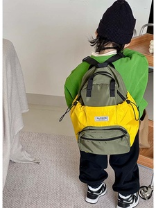 Fashion Instinct Unisex Nylon Day Backpack Multiple Pockets Zipper Closure Soft Handle Green Yellow Color Combination Fruit - Product Image 5