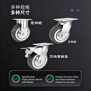 Stainless Steel 6 Inch Nylon Caster Wheel With Top Plate Mount Rust Proof Design For Food Service Machinery 600 Lbs Capacity - Product Image 4