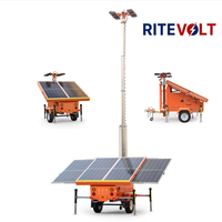Açık Hava Çalışmaları için 6*100W LED Işıklı Mobil Güneş Enerjili Römork