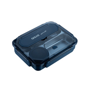 Qi 304 Stainless Steel <b>Insulated</b> <b>Lunch</b> <b>Box</b> 5 Compartment For Students Office Workers Adult Soup Container Rectangle Solid Color - Product Image 5