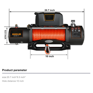 Overlanding 4X4 Recovery Equipment Parts 9500LB Overlanding 4x4 <strong>Electric</strong> <strong>Winch</strong> - <strong>12V</strong>/24V Recovery <strong>Winch</strong> with Synthetic Rope - Product Image 4