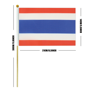 2024 fábrica gran oferta Tailandia poste de madera bandera ondeada a mano para vacaciones generales - Product Image 3