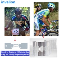 Etiqueta UHF RFID Dogbone Smartrac Wet Inlay 915mhz EPC Clase 1 Gen2 para Pegar en el Número de Corredor para Sistema de Cronometraje Deportivo de Ciclismo y Triatlón
