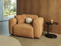 Fauteuil modulaire moderne style Torquay, écologique, durable, minimaliste, en tissu beige pour salon, bureau à domicile, hôtel