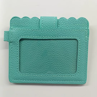 Gantungan Kunci Dompet Kartu Kredit Kulit PU untuk Wanita dan Remaja Putri, Dompet Tangan Wanita, Gantungan Kunci Warna Solid Multi Warna