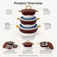 Boîte de rangement alimentaire à trois couches avec couvercle hermétique, empilable, pour la conservation des aliments frais, pour réfrigérateur, garde-manger, cuisine, usage domestique