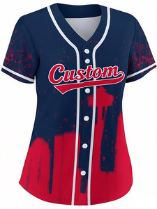Maillot de baseball avec boutons sur le devant et couture moderne Maillot de rue tendance Style uniforme de baseball - Product Image 2