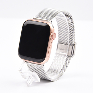 KeepWin مشبك معدني صلب مقاوم للصدأ مشبك أمان شبكي حلقة أحزمة ساعة ذكية فاخرة لساعة أبل الذكية 9/8/7/6/SE - Product Image 1