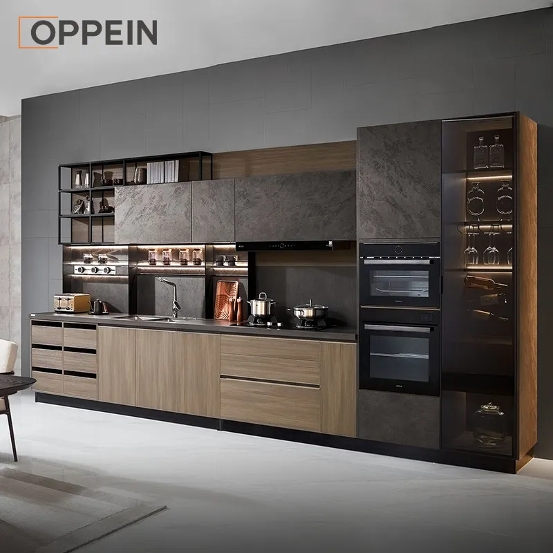 Oppein Kitchen Cabinets Solid Wood Luxury Designs Ash Wood Kitchen Cabinet Wood Kitchen Cabinets Light Brown