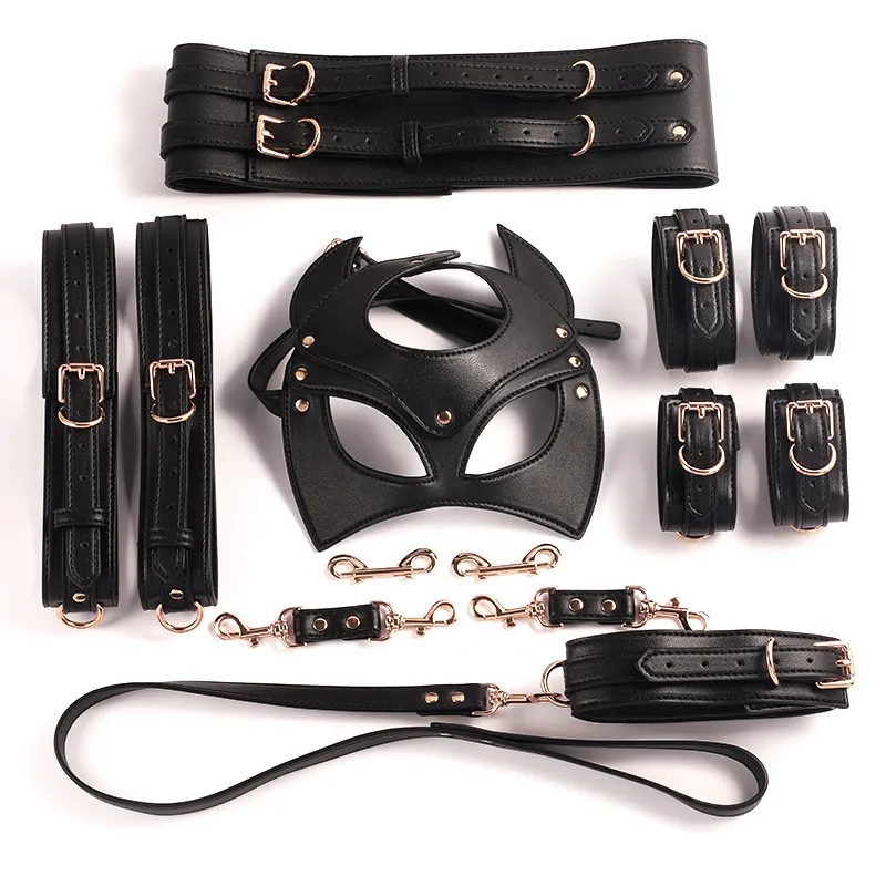 Bondage Kleding Pu Lederen Bdsm Set Bondage Kit Handboeien Bdsm Bondage Beperkingen Seksspeeltjes Voor Vrouwen Juguetes Seksuales