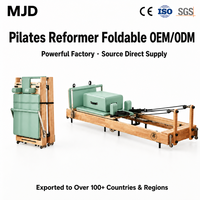 Reformer Pilates compact pliable en bois d'érable et de chêne avec pieds en acier pour petit studio, équipement de gym à domicile, OEM