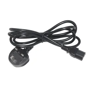 Britisches 1,5 M 1,8 M 13 A 6 Fuß schwarzes 3-Stick-Ac-Kabel für Dampf 250 V 10 A fusioniertes Standard-Leiterkabel BS Stecker für IECC13