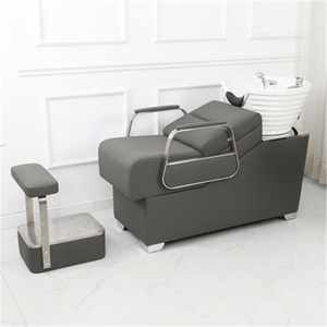 Kisen - Cama de Champú de Estilo Lujoso para Barbería, con Lavabo de Cerámica, Semi-reclinable, para Peluquería y Salón de Belleza - Product Image 3