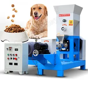 Floating fish feed pellet extruder pet feed extruder cat and dog food making machine