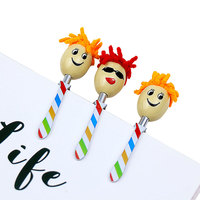 Stylo à bille BECOL promotionnel avec tête de poupée mignonne et duveteuse, stylo créatif avec logo personnalisé, stylo avec expression mignonne pour enfant