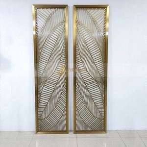EX271 Luxury <b>Mirror</b> Gold Stainless Steel <b>Foldable</b> Durable Art Theme Decorative Screen Divider Modern Design Laser Cut Metal - Product Image 1