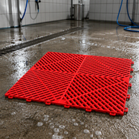 Dalles de sol en plastique emboîtables pour lavage de voitures, légères, antidérapantes, résistantes, multicolores, avec drainage intégré