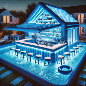 Bar Flotante para Fiestas de Verano en el Patio Trasero, Bar Flotante para Piscina, Cabana Flotante Portátil, Piscinas Inflables - Product Image 5