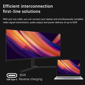 34 Inch KVM 3440 * 1440 144Hz High Refresh Rate Flat Design+PBP Split <b>Screen</b> Adjustable <b>Stand</b> Desktop - Product Image 2