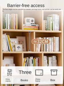 Estantería de madera maciza multicapa para niños, estudiantes, estantería para el hogar para sala de estar, armario de <span class=keywords><strong>pared</strong></span>, estante de almacenamiento para suelo - Product Image 5