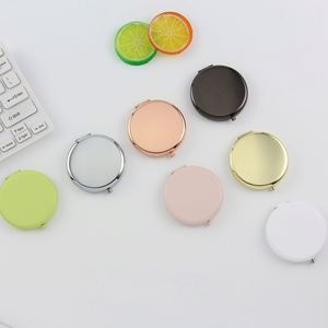Espejo Compacto de Maquillaje Redondo de Metal de Doble Cara con Logotipo Personalizado, con Bolsa de Terciopelo (Regalo/Souvenir para Eventos) - Product Image 2