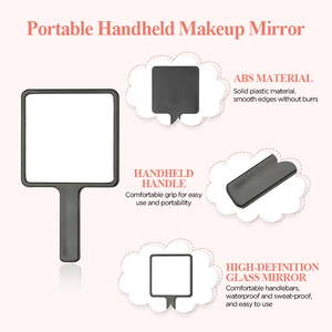 Specchio Cosmetico Portatile con Manico, Alta Definizione, Piccolo Specchio in Plastica con Logo Personalizzato per il Trucco - Product Image 2