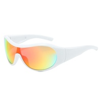 Lunettes de soleil sport polarisées anti-lumière bleue avec logo personnalisé, monture intégrale, effet miroir, coupe-vent, pour cyclisme et activités de plein air, protection UV
