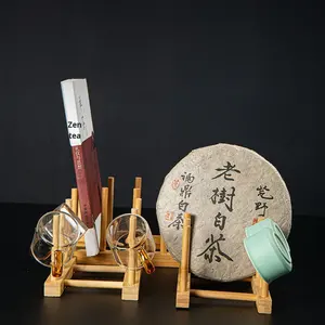 대나무 스탠딩형 컵 홀더 차 세트 보관 랙 먼지 방지 배수 기능 모던하고 심플한 디자인 - Product Image 2