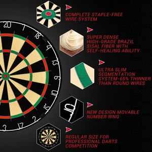 Recommend Round Darttavla Skipjack Dartboard Custom logo Brazil Bristle Dartboard for Local Tournaments - Product Image 2