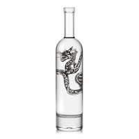 Bouteille de liqueur en verre super flint personnalisée en forme de dragon avec bouchon pour vodka, whisky, brandy, tequila