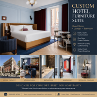 Ensemble complet de mobilier de chambre d'hôtel moderne et personnalisé pour la production hôtelière