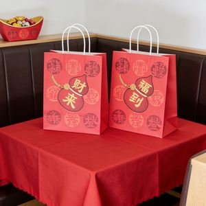 Bolsa de Regalo de Papel Kraft Personalizada, Reciclada, para Llevar Comida, con Asas Retorcidas - Product Image 3