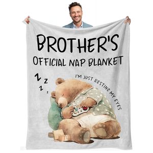 Sleeping Pet Bear Flannel <b>Blanket</b> Throw <b>Blanket</b> Nap <b>Blanket</b> Breathable Skin Friendly for Bed Sofa Couch Custom Print OEM ODM - Product Image 5