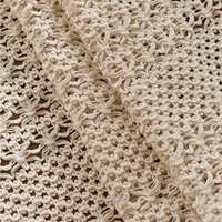 Chemin de table moderne en coton et lin tissé, motif ajouré simple, avec pompons, durable, lavable, pour la maison, l'hôtel, les banquets et les tables à manger