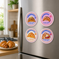 Décoration de cuisine en céramique imprimée UV motif croissant, souvenir touristique, décoration créative pour la maison