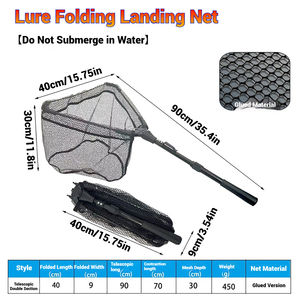 Épuisette de pêche légère pliante | Poignée télescopique en alliage d'aluminium pour une capture facile du poisson - Product Image 3