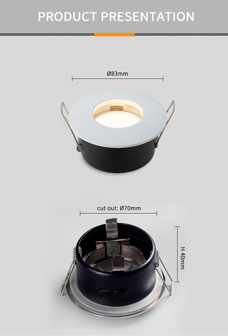 Recessed Waterproof IP65 Downlight CU10 Anti Glare for Kitchen Ceiling
