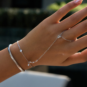 J&D Jewelry - Brazalete <span class=keywords><strong>de</strong></span> <span class=keywords><strong>Acero</strong></span> <span class=keywords><strong>Inoxidable</strong></span> con Circonita Cúbica Brillante, Estilo Ins, Anillo <span class=keywords><strong>de</strong></span> Dedo para Mujer - Product Image 2