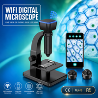 Microscopio Digital WiFi de 5MP con Doble Lente, Microscopio Inalámbrico para Estudiantes, Educación Científica, Regalo STEM