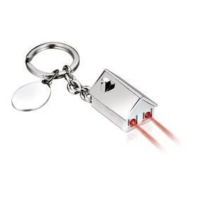 Llavero Metálico Personalizado con Luz Roja y Logotipo Personalizable para Uso Empresarial con un Diseño Único 'Casa' - Product Image 1