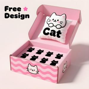 Bao bì hộp carton với các yếu tố hoạt hình Mèo mèo phim hoạt hình theo chủ đề bao bì trong hộp carton - Product Image 4